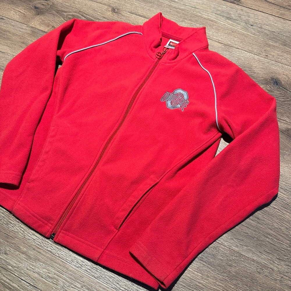 Vintage Nike Ohio State Buckeyes Red Fleece Jacket Women Size Small